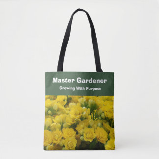 Bolso De Tela Jardinero Maestro Creciendo Con Propósito Floral A