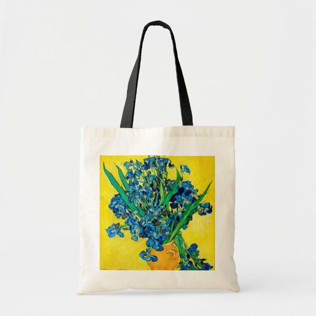 Bolso De Tela Jarrón con Iris, Van Gogh (Frente)
