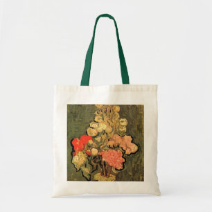 Bolso De Tela Jarrón con malvas rosadas de Vincent van Gogh