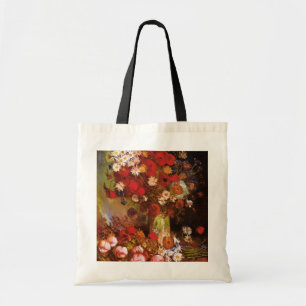 Bolso De Tela jarrón de cachorros flor peonías de crisantemo