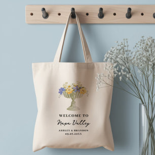 Bolso De Tela Jarrón de Flores Románticas Hotel Bienvenida de Bo
