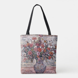 Bolso De Tela Jarrón de flores, Zinnias por Maurice Prendergast