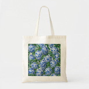 Bolso De Tela Jarrón de jengibre de porcelana china azul