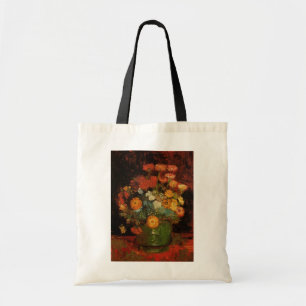 Bolso De Tela Jarrón de Naturaleza Muerta con Zinnias de Vincent