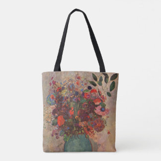 Bolso De Tela Jarrón turco de Odilon Redon, Arte de flores vinta