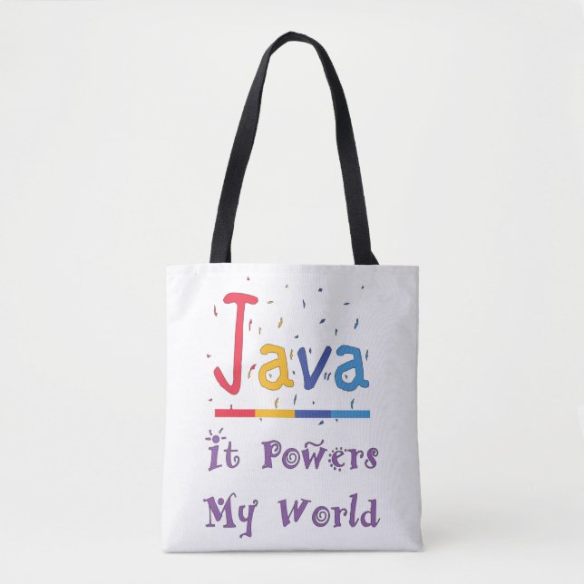 Bolso De Tela Java Powers my world (Anverso)