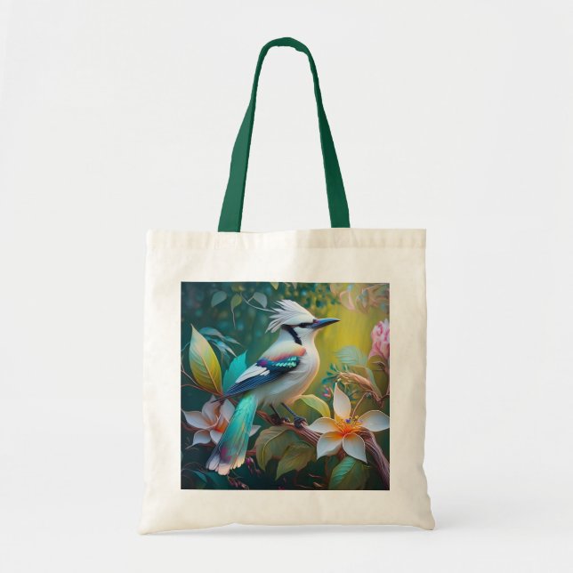 Bolso De Tela Jay Crested Verde azulada Winged (Frente)