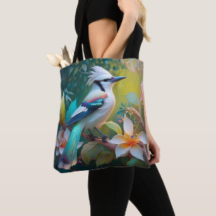 Bolso De Tela Jay Crested Verde azulada Winged