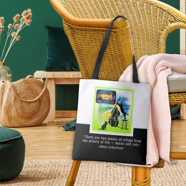 Bolso De Tela Jazz Cats | Doble trasero | Tote de presupuesto Sc (Subido por el creador)