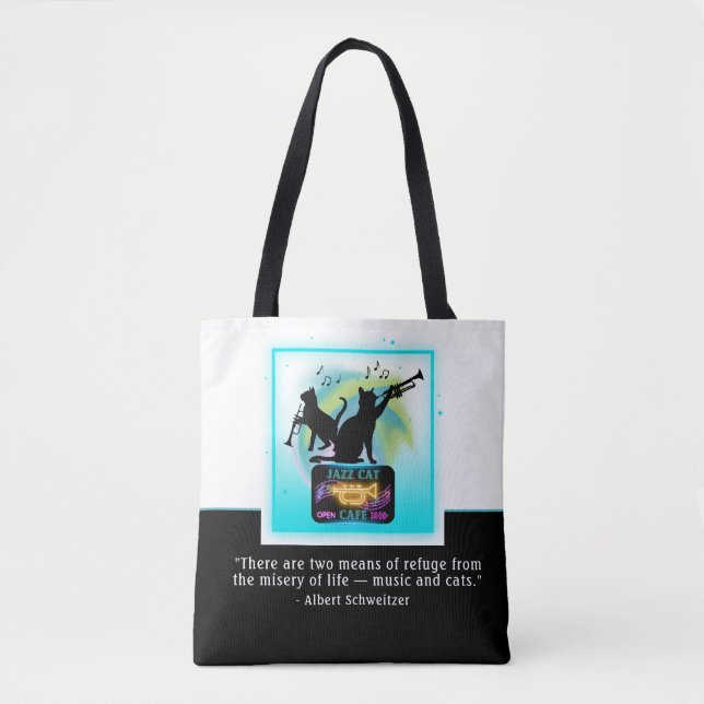 Bolso De Tela Jazz Cats | Trump | Tote de presupuesto Schweitzer (Anverso)