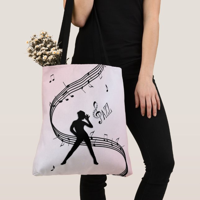 Bolso De Tela Jazz Dance Pink Music Tote Bag (Detalle)