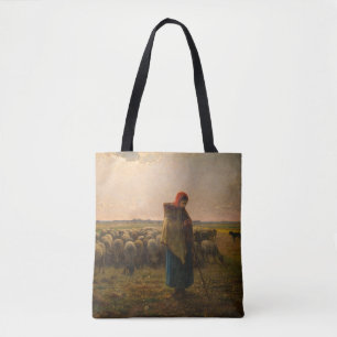 Bolso De Tela Jean-Francois Millet - Pastora y rebaño 1863
