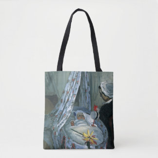 Bolso De Tela Jean Monet en su cuna por Claude Monet