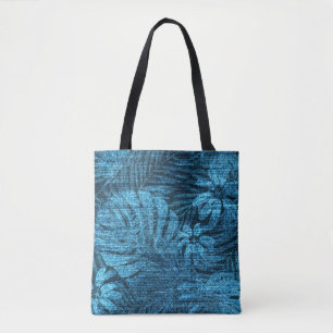 Bolso De Tela jeans con estampado de hojas tropicales