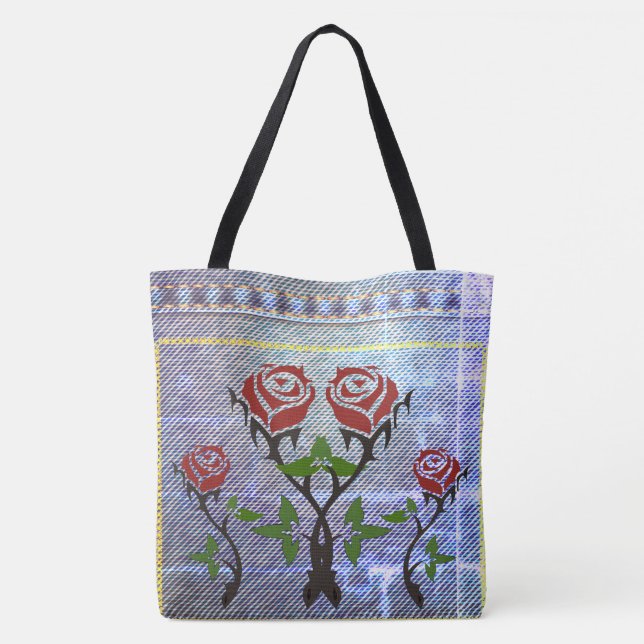 Bolso De Tela Jeans Rosa divertido mira (Reverso)