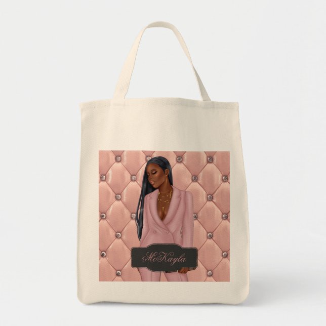 Bolso De Tela Jefe ejecutivo afroamericano personalizado (Frente)