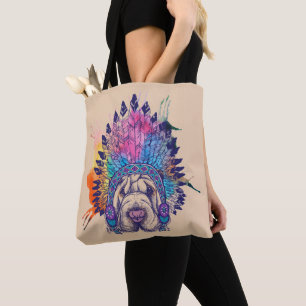 Bolso De Tela Jefe indio del nativo americano de Sharpei