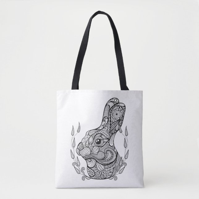 Bolso De Tela Jefe inspirado del conejo en la guirnalda 2 (Anverso)