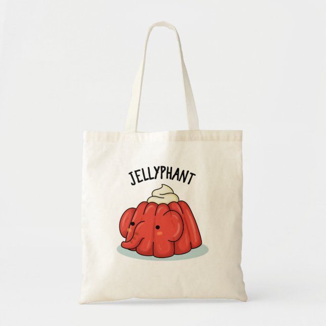 Bolso De Tela Jellyphant Funny Elephant Jelly Pun (Frente)