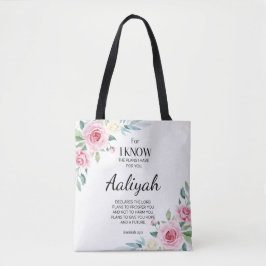 Bolso De Tela Jeremiah 29:11 Rosa Rosa Personalizada