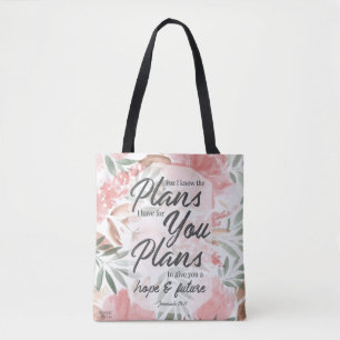 Bolso De Tela Jeremías 29:11 Escritura: GraphicLoveShop