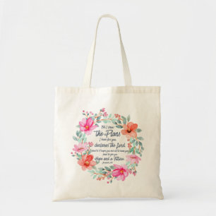Bolso De Tela Jeremías 29:11 Porque conozco los Planes Floral Ro