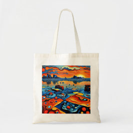 Bolso De Tela Jerga geométrica