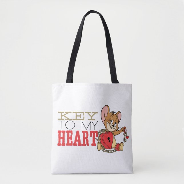 Bolso De Tela Jerry Mouse "Key To My Heart" Valentine (Anverso)