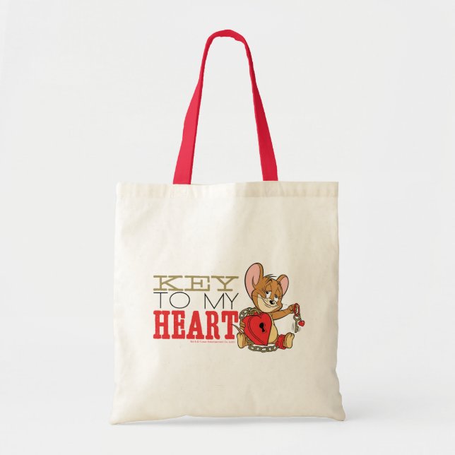 Bolso De Tela Jerry Mouse "Key To My Heart" Valentine (Frente)