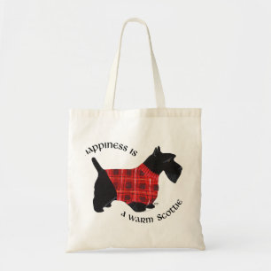 Bolso De Tela Jersey de Cuadros Rojos y Negros para Terrier Esco