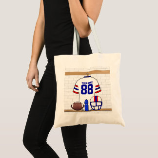 Bolso De Tela Jersey de Fútbol Azul Rojo Blanco Personalizado