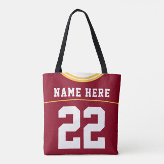 Bolso De Tela Jersey de fútbol, nombre personalizado y plantilla
