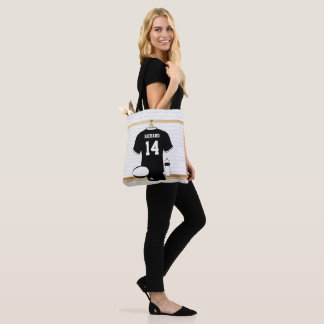 Bolso De Tela Jersey de rubí personalizado negro y blanco