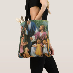 Bolso De Tela Jesucristo bendiciendo a los niños, religión vinta