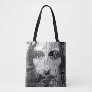 Bolso De Tela Jesucristo Collage medio tono negro + tus ideas