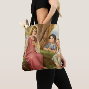 Bolso De Tela Jesucristo enseñando a los niños, Religión Vintage