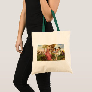 Bolso De Tela Jesucristo enseñando a los niños, religión vintage