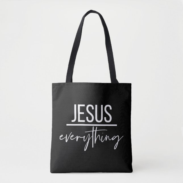 Bolso De Tela Jesucristo sobre todo Cristo cristiano religioso O (Anverso)