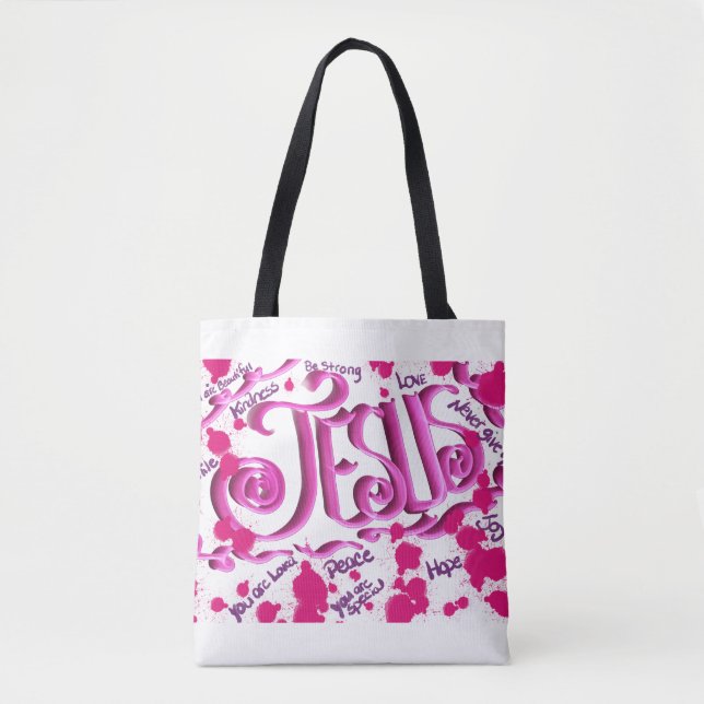 Bolso De Tela JESUS ánimo a la bolsa. (Anverso)