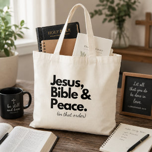 Bolso De Tela Jesús Biblia Paz Fe Cristiana