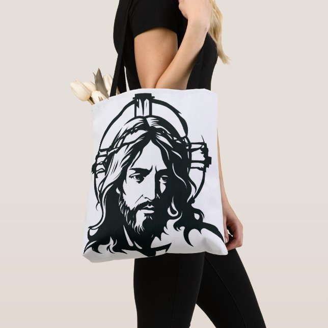 Bolso De Tela Jesus, church, religious, God, Bible  (Detalle)