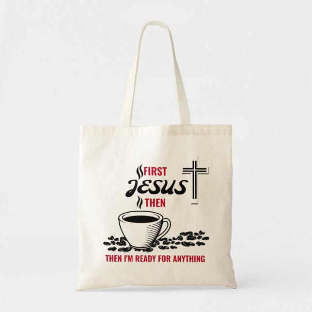 Bolso De Tela Jesus Coffee Lover (Frente)