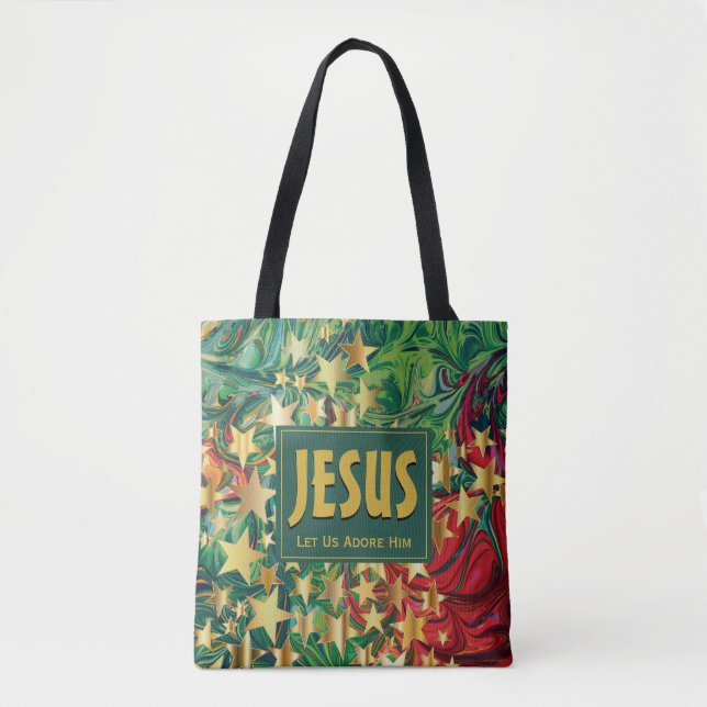 Bolso De Tela JESUS Déjanos Adorarle Navidades de STARS (Anverso)
