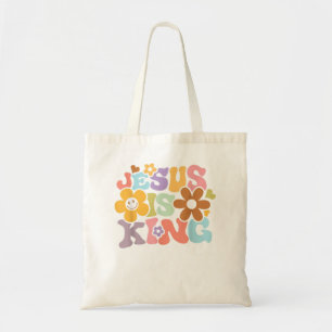 Bolso De Tela Jesús Es El Rey Flor Hippie Coloroso