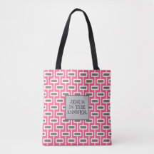 Jesús Es La Respuesta Tote Retro Rosa
