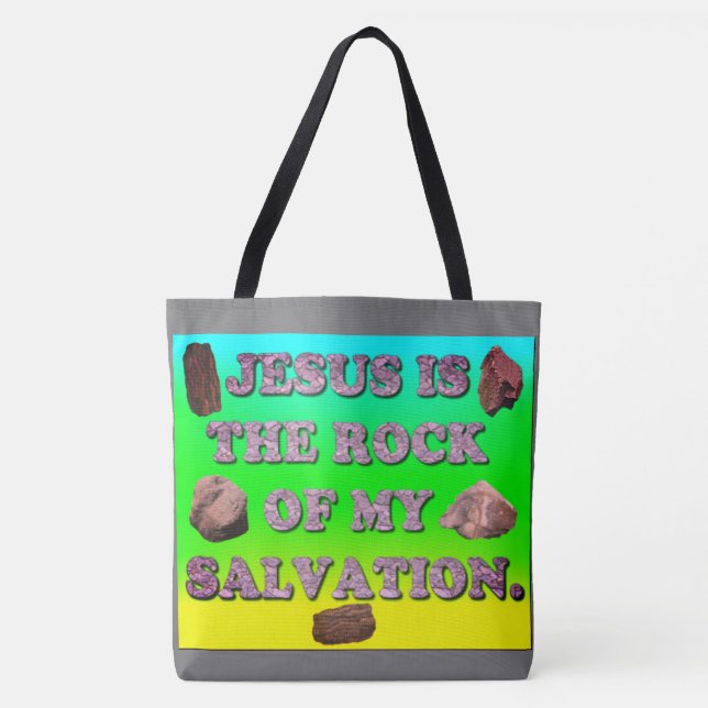 Bolso De Tela Jesús es la roca de mi salvación (Anverso)