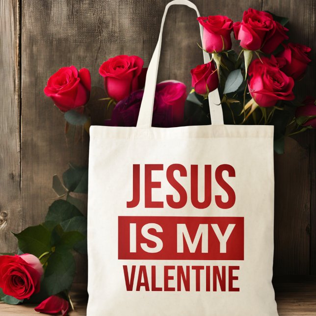 Bolso De Tela Jesús Es Mi Cristiano Valentino (Jesus Is My Valentine Christian Tote Bag)