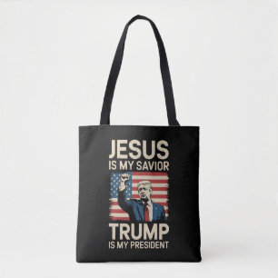 Bolso De Tela Jesús Es Mi Salvador Trump Es Mi Presidente 47 EE.