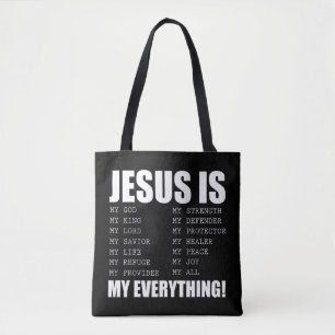 Bolso De Tela Jesús es mi todo Jesús camiseta. ¿Eres una fiesta?