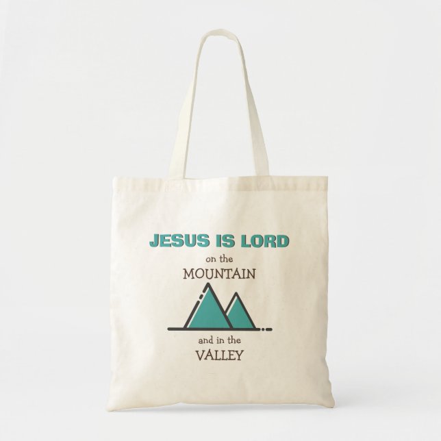 Bolso De Tela JESUS ES SEÑOR En Mountain In Valley Personalizado (Frente)